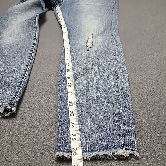 Kut From The Kloth Womens Jeans 14 Petite Ankle Skinny Blue Faded Distressed Hem - Picture 2 of 9